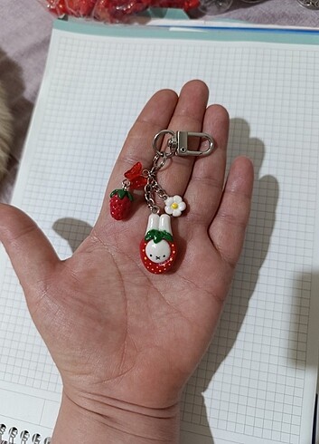 Tasarımcı Miffy çilek charm