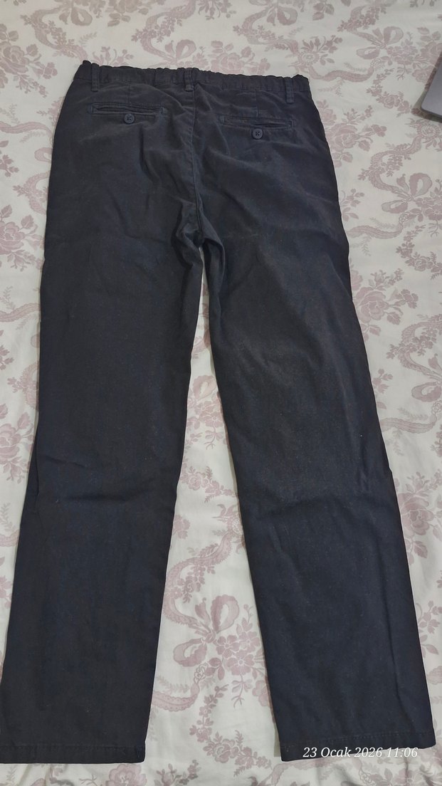 Düğmeli Gri Erkek Çocuk Kot Pantolon - Görsel 2