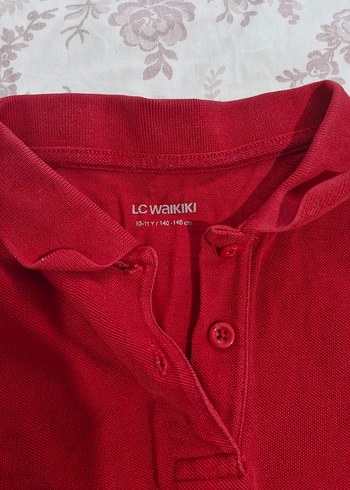 Çocuk Kırmızı Uzun Kollu Polo Tişört - Görsel 3