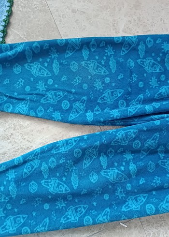 9 Yaş Beden Mavi Desenli Erkek Çocuk Pijama Takımı