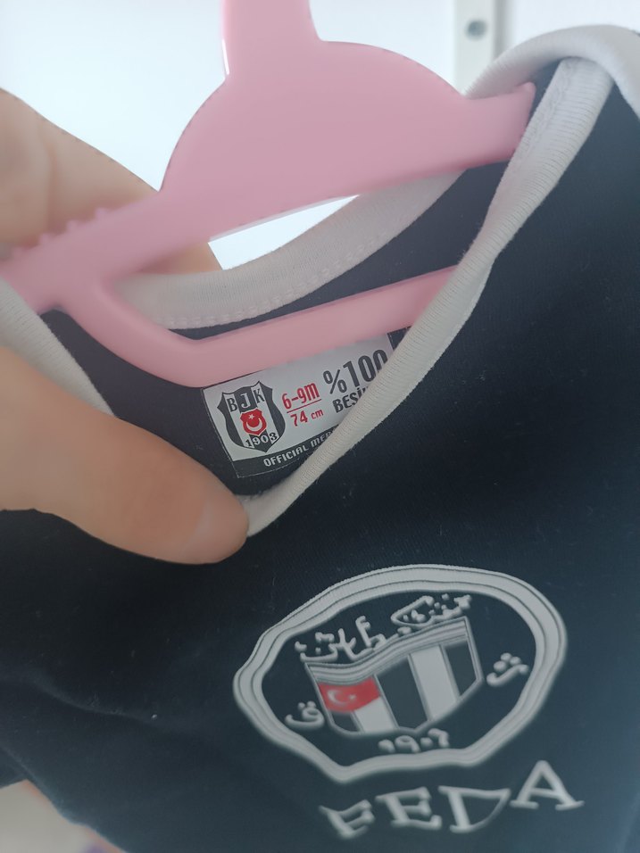 Siyah Kısa Kollu Bebek Body FEDA Baskılı - Görsel 2