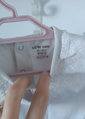 Dantel Yakalı Beyaz Kız Bebek Body - Görsel 2