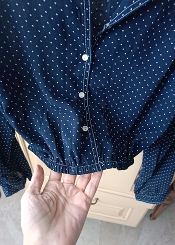 kristen que marka crop gömlek - Görsel 4