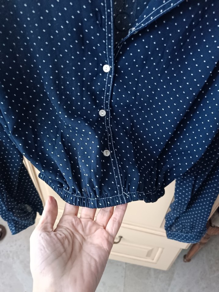 kristen que marka crop gömlek - Görsel 4