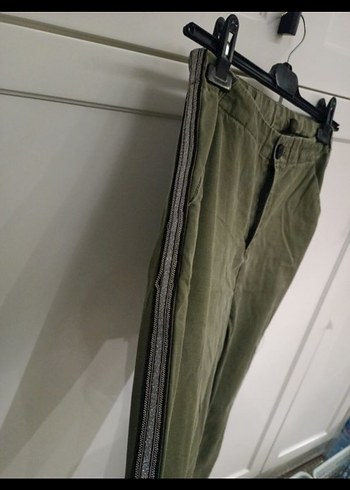 38 Beden Kadın Haki Regular Fit Pamuk Pantolon