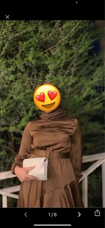 Diğer Saten acı kahve uzun kat kesim elbise