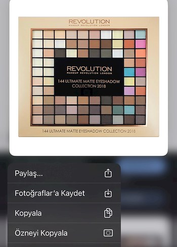 Revolution 144 Renk Mat Far Paleti