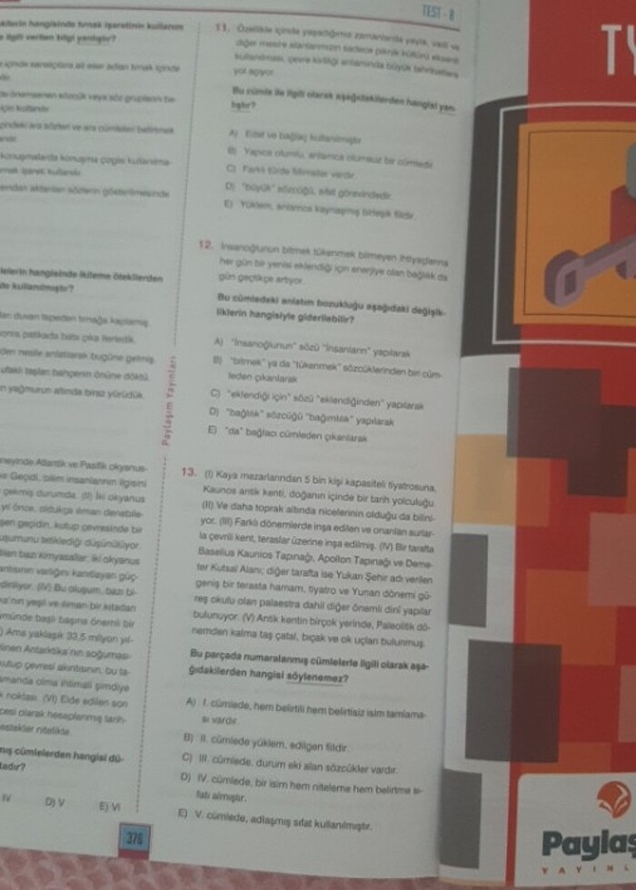 Tyt Türkçe Soru Bankası - Görsel 2