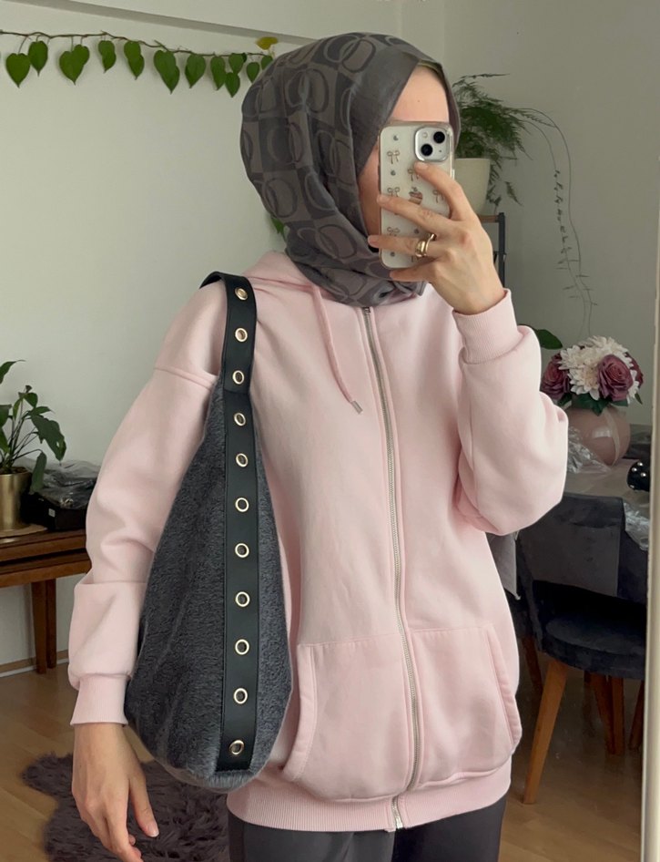 Gri Kadın peluş Günlük Omuz Çantası - Görsel 2