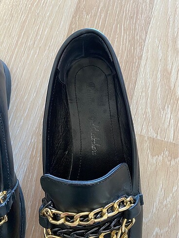 38 Beden Siyah zincirli loafer