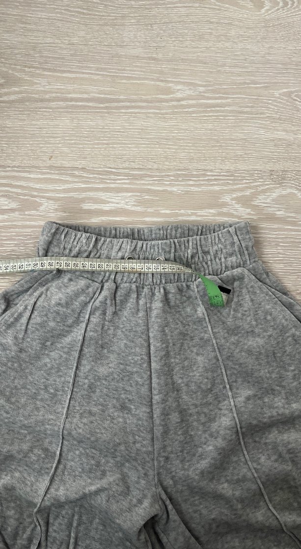 Gri Rahat Kesim Kadın Kadife Eşofman - Görsel 3