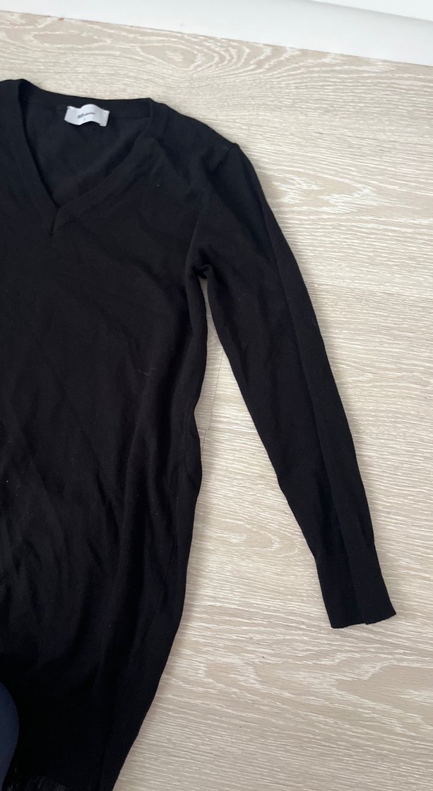 Siyah V Yaka Uzun Kollu Hamile Tunik - Görsel 2