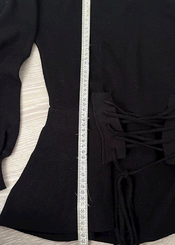 Uzun Kollu Siyah Bel Detaylı Bluz - Görsel 3