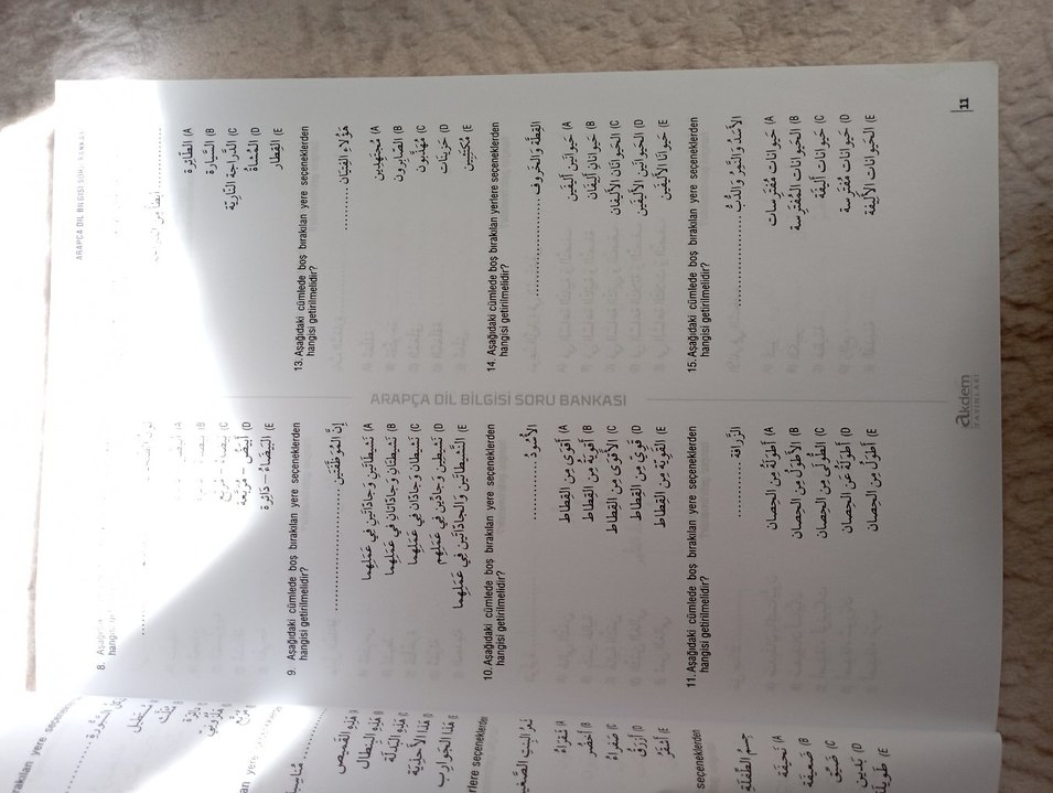 Arapça Dil Bilgisi Soru Bankası Başlangıç A1-A2 - Görsel 4