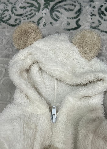 Kürklü Beyaz Bebek Tulumu - Görsel 2