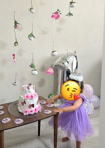 Zara Kelebekli Bebek Elbisesi ve tacı
