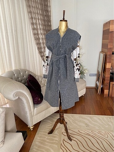 m Beden Zara kolları saten baskı desenli tasarım dış giyim