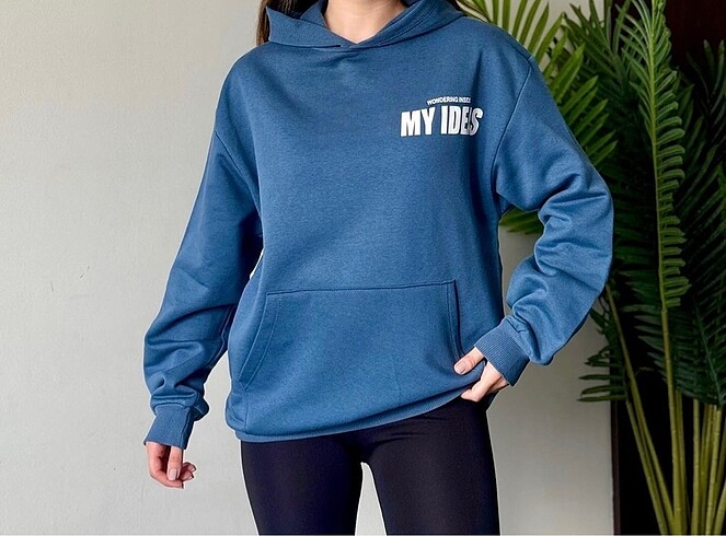 m Beden Oversize Kapüşonlu Baskılı Sweatshirt