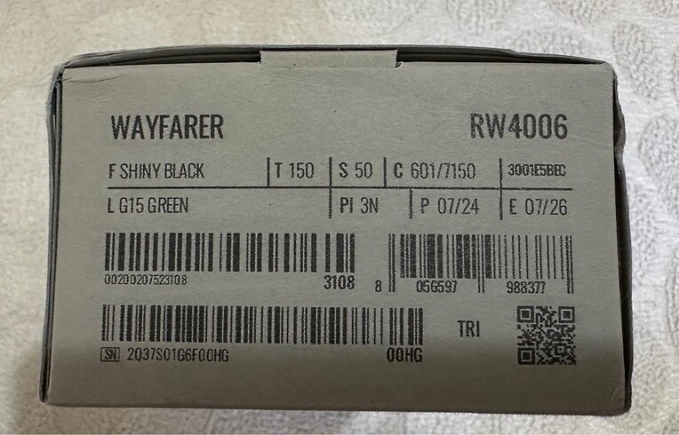 diğer Beden RAY-BAN | META WAYFARER / Shiny Black - G-15 Green