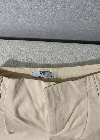 Bej Kadın Kumaş Pantolon Midi Boy - Görsel 3