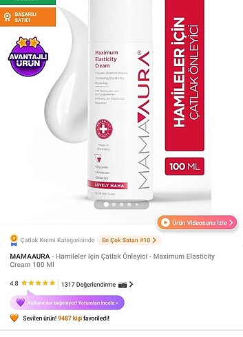 Diğer Mamaaura çatlak önleyici krem