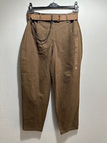 Kemer Detaylı Unisex Vintage Pantolon