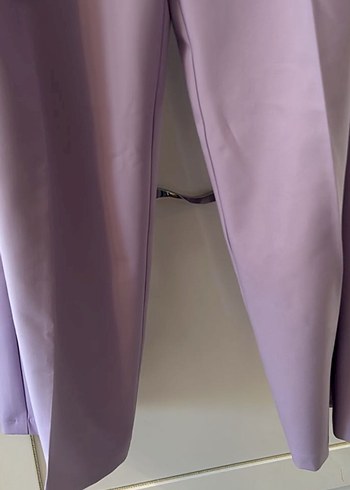 ADL Kadın Lila Pilili Uzun Kumaş Pantolon - Görsel 2