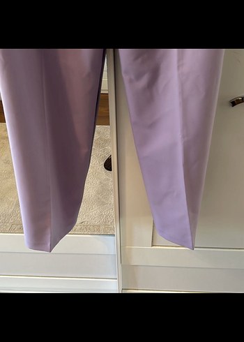 ADL Kadın Lila Pilili Uzun Kumaş Pantolon - Görsel 7