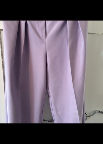 ADL Kadın Lila Pilili Uzun Kumaş Pantolon - Görsel 3