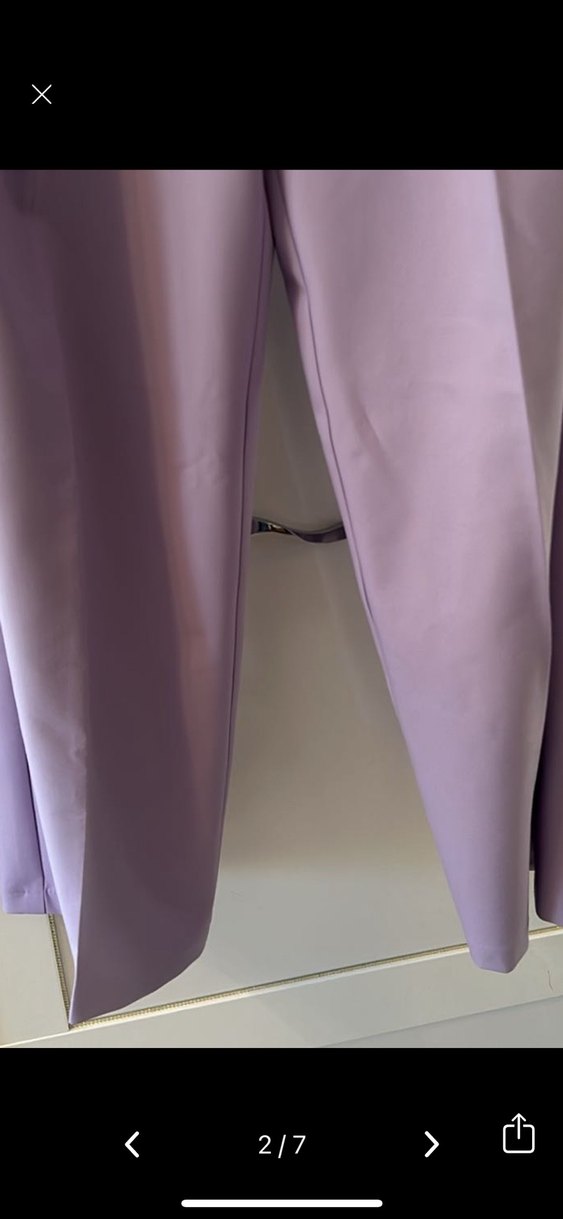 ADL Kadın Lila Pilili Uzun Kumaş Pantolon - Görsel 2