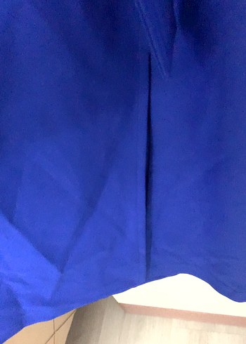 Saks Mavi 3/4 Kollu Kadın Klasik Elbise - Görsel 5