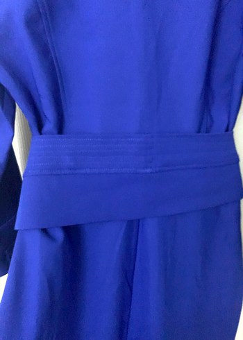 Saks Mavi 3/4 Kollu Kadın Klasik Elbise - Görsel 8