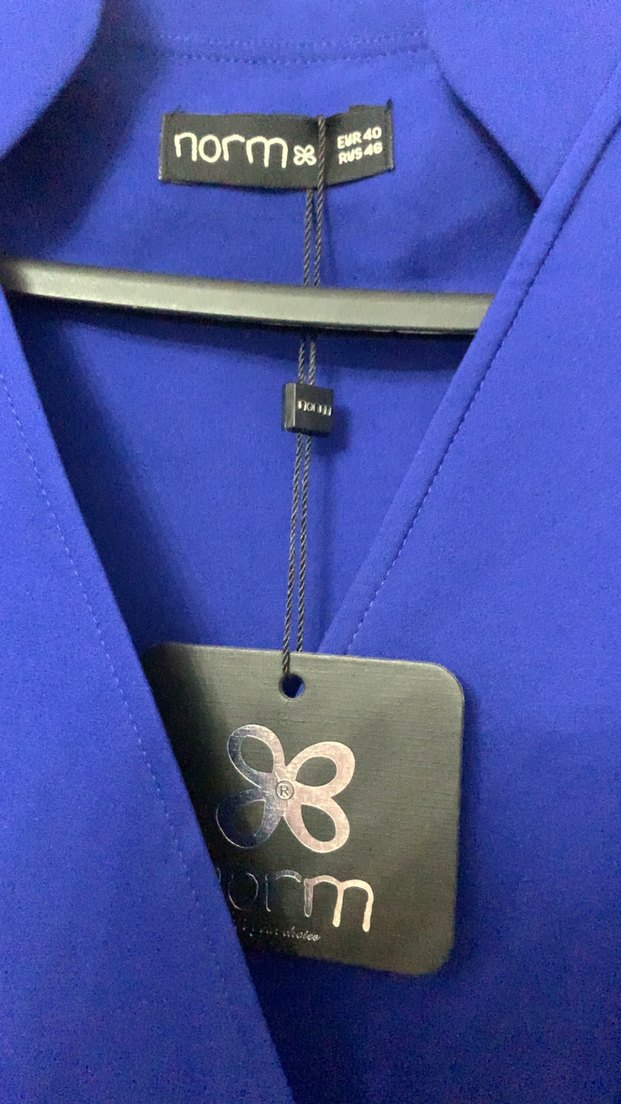 Saks Mavi 3/4 Kollu Kadın Klasik Elbise - Görsel 2