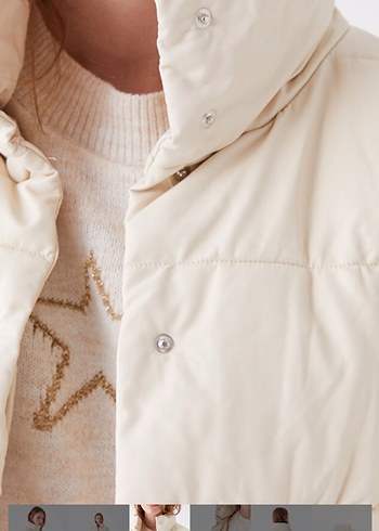 LC Waikiki Bej Dik Yakalı Kadın Mont - Görsel 5