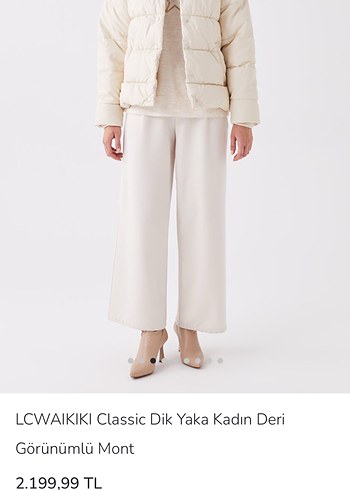 LC Waikiki Bej Dik Yakalı Kadın Mont - Görsel 18