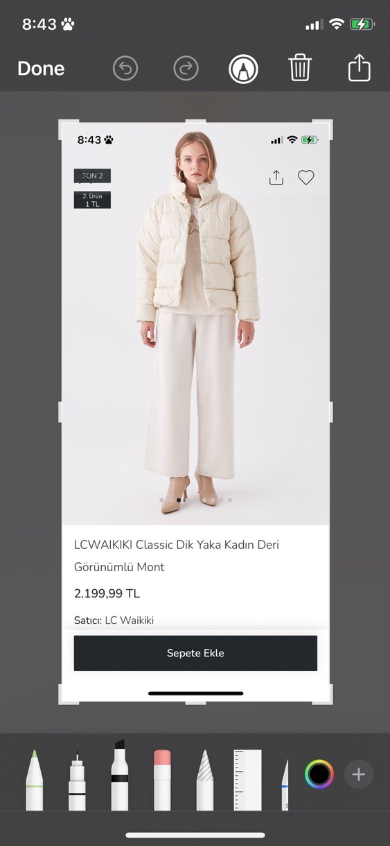 LC Waikiki Bej Dik Yakalı Kadın Mont - Görsel 2