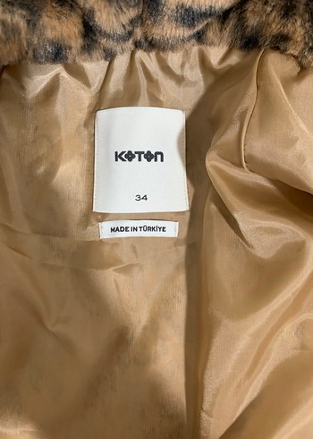 Leopar Desenli Peluş Kapüşonlu Ceket - Görsel 10