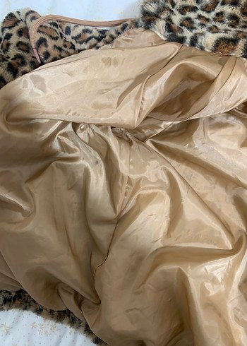 Leopar Desenli Peluş Kapüşonlu Ceket - Görsel 13