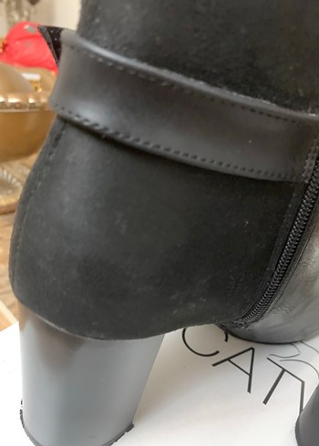 CATWALK Siyah Deri Tokalı Topuklu Kadın Bot - Görsel 16