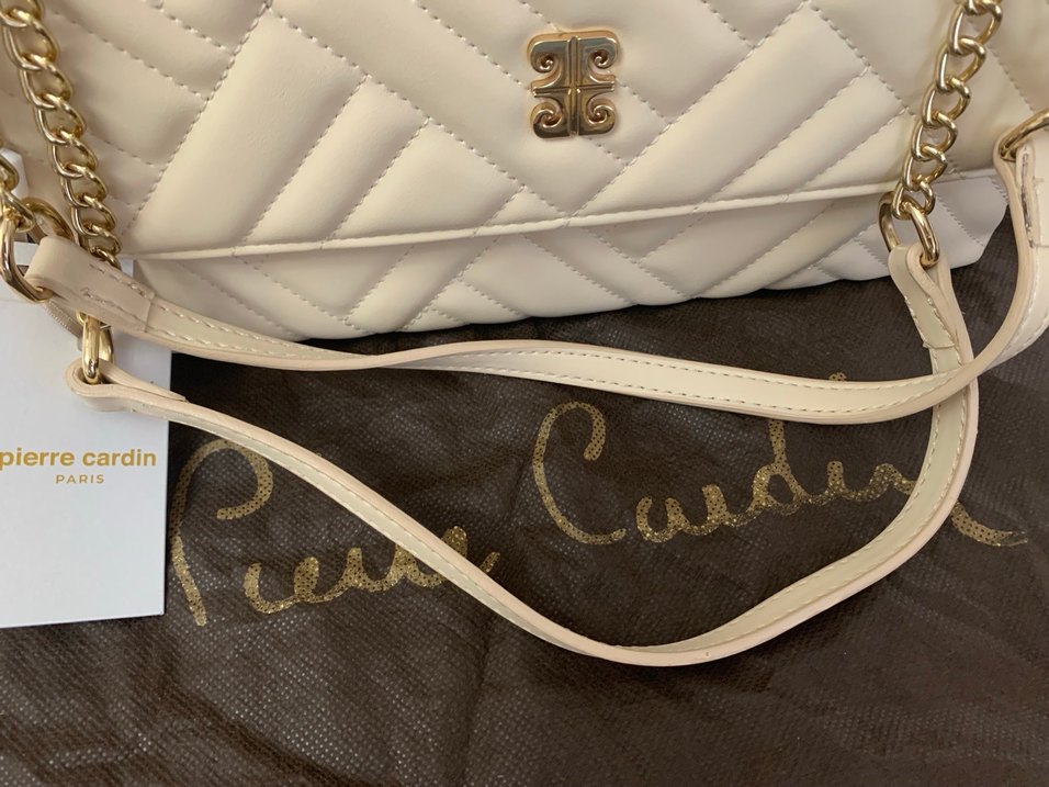 Pierre Cardin Zincir Detaylı bej Kadın Çanta - Görsel 5