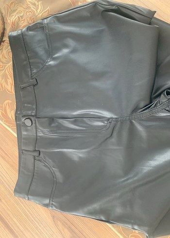Koton Siyah Deri Kadın pantolon - Görsel 2