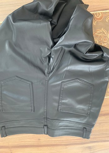 Koton Siyah Deri Kadın pantolon - Görsel 4