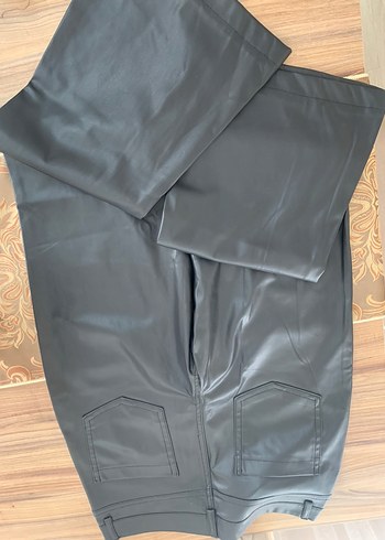 Koton Siyah Deri Kadın pantolon - Görsel 5