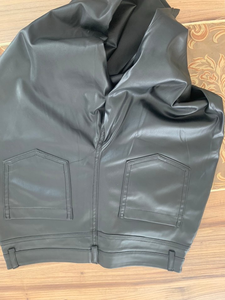 Koton Siyah Deri Kadın pantolon - Görsel 4