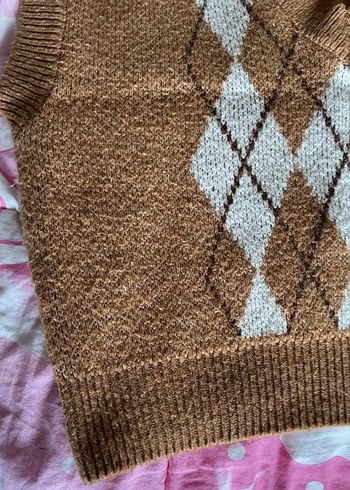 XSIDE V Yaka Desenli Kadın Triko  Nakışlı Örgü Süveter - Görsel 5