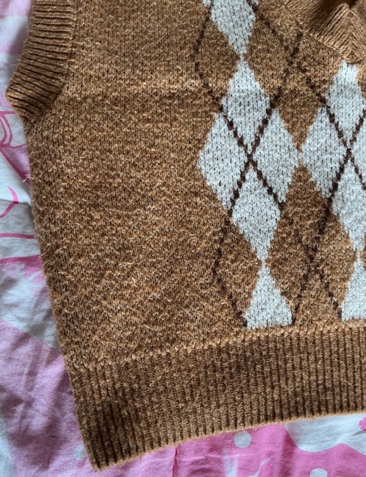 XSIDE V Yaka Desenli Kadın Triko  Nakışlı Örgü Süveter - Görsel 5