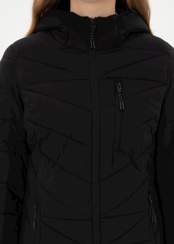 USP ASSN Siyah Kemerli Yüksek Yakalı Kadın Mont - Görsel 6