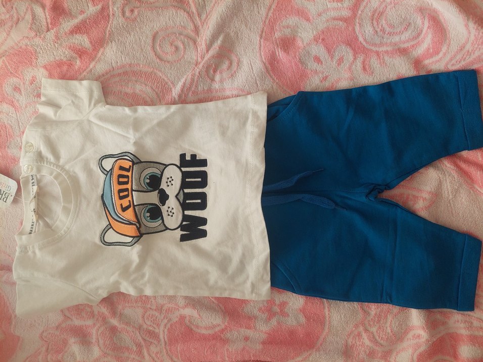 Renkli Baskılı Pamuklu Bebek Erkek Takım - Görsel 4