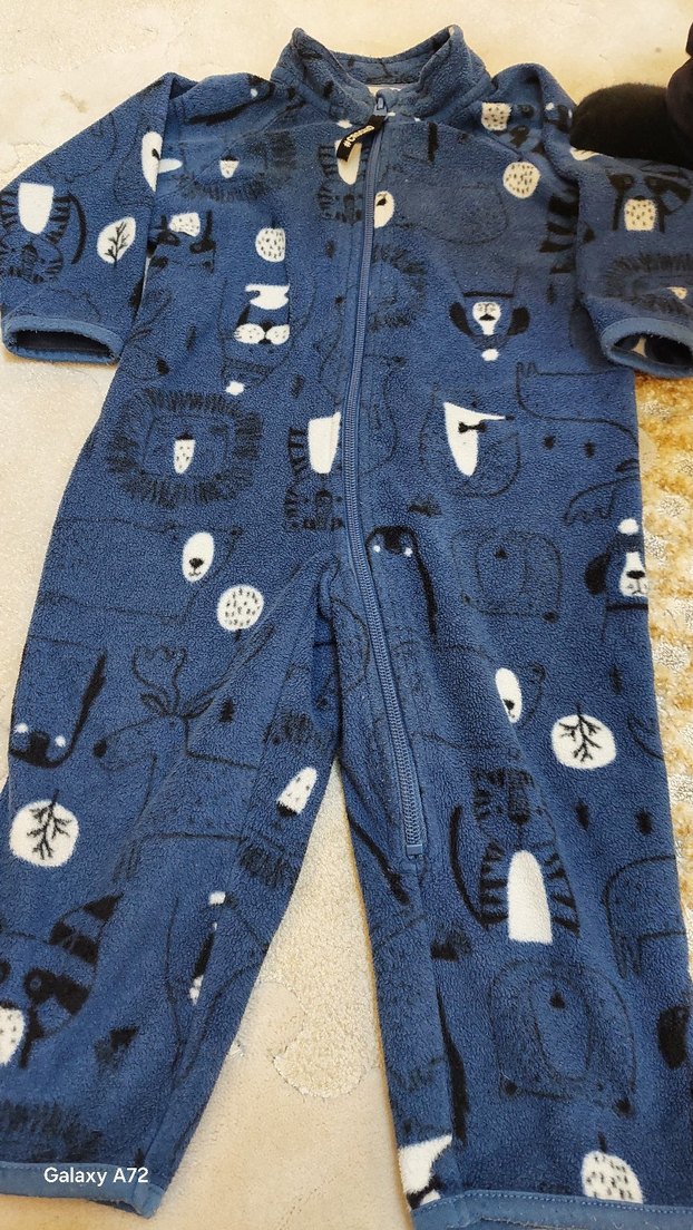 Koyu Mavi Desenli Bebek Tulumu - Görsel 3