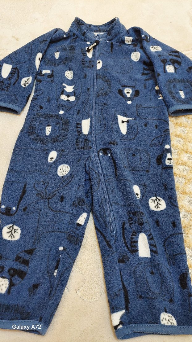 Koyu Mavi Desenli Bebek Tulumu - Görsel 2